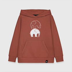 Толстовка детская хлопковая Два слона, цвет: кирпичный