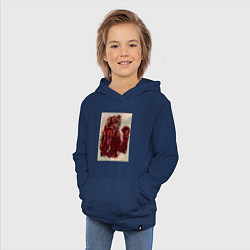 Толстовка детская хлопковая Медведь боксер, цвет: тёмно-синий — фото 2