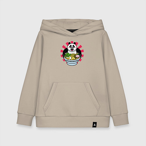 Детская толстовка-худи Рамен и панда / Миндальный – фото 1