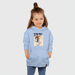 Толстовка детская хлопковая Горные лыжи спортсмен, цвет: мягкое небо — фото 2