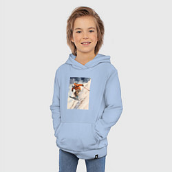 Толстовка детская хлопковая Горные лыжи спортсмен, цвет: мягкое небо — фото 2