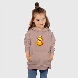Толстовка детская хлопковая Нейросеть - вязаный утёнок, цвет: пыльно-розовый — фото 2