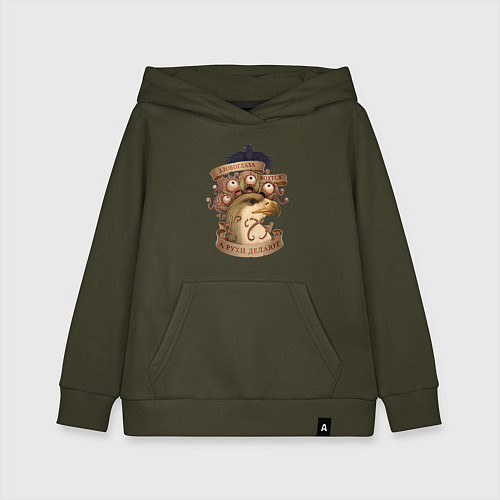 Детская толстовка-худи Злобоглазы и Рухи / Хаки – фото 1
