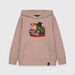 Толстовка детская хлопковая Мудрость и Печаль - Сэр Троглодит, цвет: пыльно-розовый