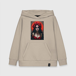 Детская толстовка-худи Девушка с макияжем на день мертвых