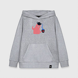Толстовка детская хлопковая Чаепитие у мишки, цвет: меланж