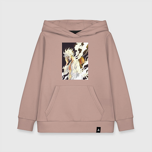 Детская толстовка-худи Ван-Пис Луффи джойбой / Пыльно-розовый – фото 1