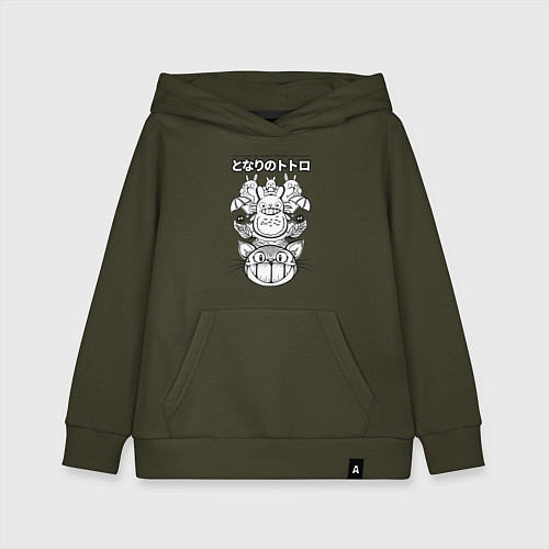 Детская толстовка-худи Мой сосед Тоторо мультик / Хаки – фото 1