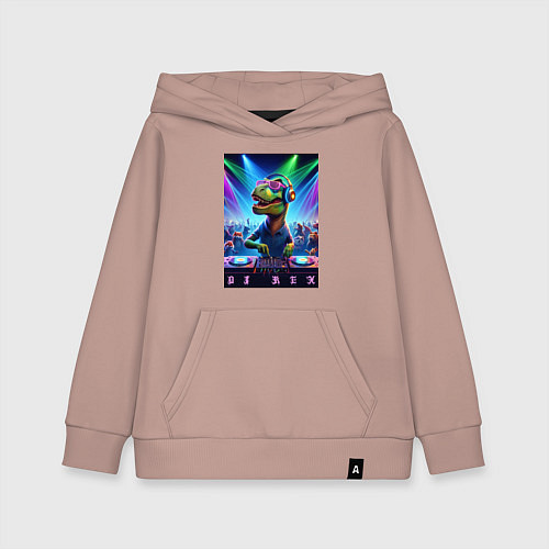 Детская толстовка-худи DJ Rex - neon glow fantasy / Пыльно-розовый – фото 1