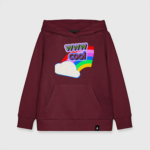 Детская толстовка-худи Rainbow Vibes / Меланж-бордовый – фото 1