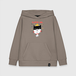 Толстовка детская хлопковая Супер девочка королева, цвет: утренний латте