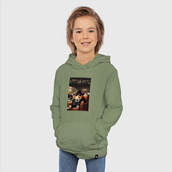 Толстовка детская хлопковая Крёстный отец мяуфии - нейроарт, цвет: авокадо — фото 2