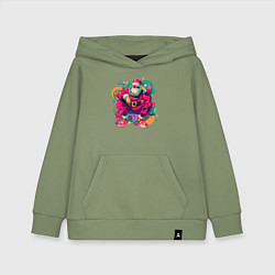 Толстовка детская хлопковая Клёвый Дед Мороз, цвет: авокадо