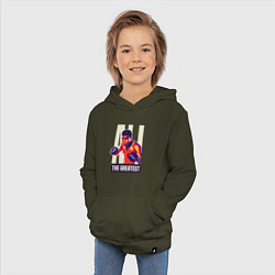 Толстовка детская хлопковая Величайший Али, цвет: хаки — фото 2