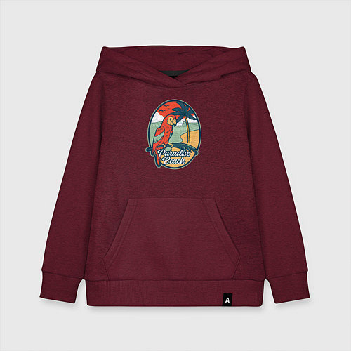Детская толстовка-худи Райский пляж / Меланж-бордовый – фото 1