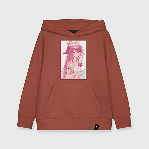 Детская толстовка-худи Genshin Impact Яэ Мико / Кирпичный – фото 1