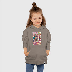 Толстовка детская хлопковая Дандадан: Момо Аясэ, цвет: утренний латте — фото 2