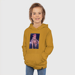 Толстовка детская хлопковая Геншин Яэ Мико, цвет: горчичный — фото 2
