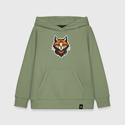 Толстовка детская хлопковая Ретро кот, цвет: авокадо