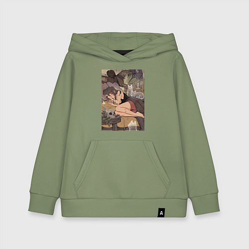 Детская толстовка-худи Ведьма арт / Авокадо – фото 1