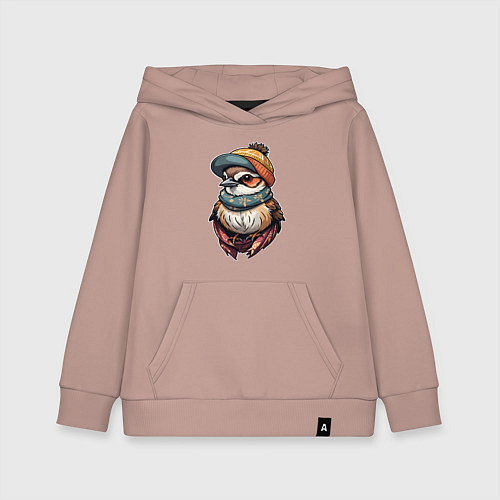 Детская толстовка-худи Модный воробей / Пыльно-розовый – фото 1