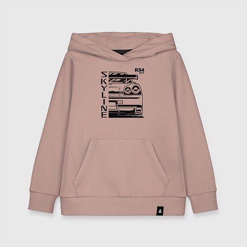 Детская толстовка-худи Nissan Skyline GT-R / Пыльно-розовый – фото 1