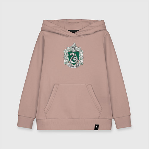 Детская толстовка-худи Герб Слизерина / Пыльно-розовый – фото 1