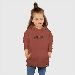 Толстовка детская хлопковая Эволюция регби, цвет: кирпичный — фото 2