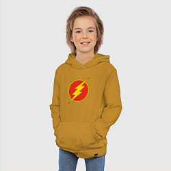 Толстовка детская хлопковая Flash logo, цвет: горчичный — фото 2