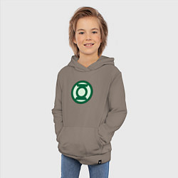 Толстовка детская хлопковая Green lantern logo, цвет: утренний латте — фото 2