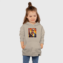 Толстовка детская хлопковая Гомер Симпсон и Арнольд Шварценеггер - коллаба, цвет: миндальный — фото 2