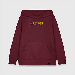 Толстовка детская хлопковая Harry Potter golden logo, цвет: меланж-бордовый