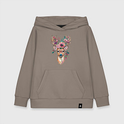 Толстовка детская хлопковая Лесной олень арт, цвет: утренний латте