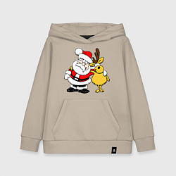 Толстовка детская хлопковая Новогодняя парочка, цвет: миндальный