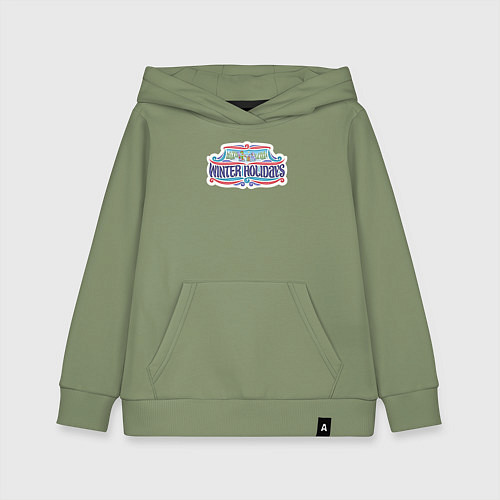 Детская толстовка-худи Зимние праздники / Авокадо – фото 1