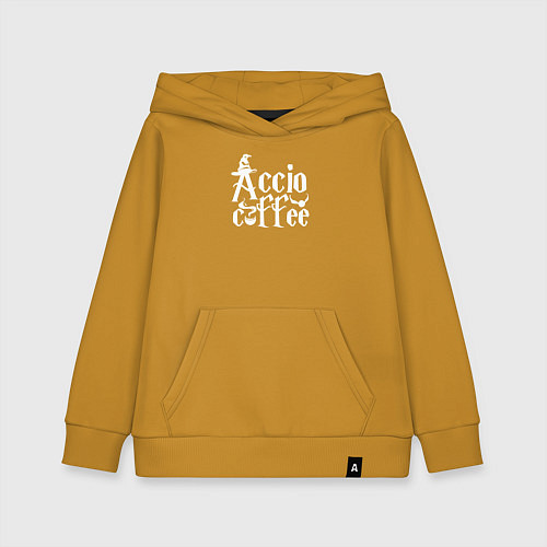 Детская толстовка-худи Гарри Поттер - Акцио кофе / Горчичный – фото 1