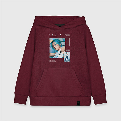 Детская толстовка-худи Felix stray kids rockstar / Меланж-бордовый – фото 1