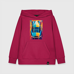 Толстовка детская хлопковая Яркий ретро автомобиль, цвет: маджента