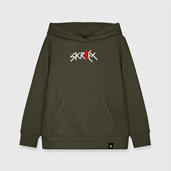 Толстовка детская хлопковая Skrillex - logo, цвет: хаки