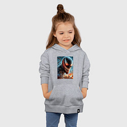 Толстовка детская хлопковая Ужасный Веном - неоновое свечение, цвет: меланж — фото 2