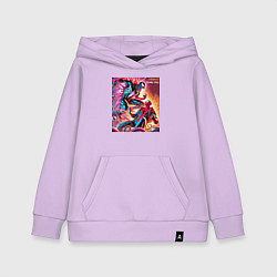 Толстовка детская хлопковая Spider-man vs Venom ai art fantasy, цвет: лаванда