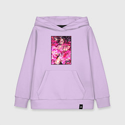 Толстовка детская хлопковая Клинок рассекающий демонов Незуко в битве, цвет: лаванда