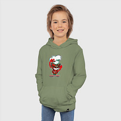Толстовка детская хлопковая Crazy chef, цвет: авокадо — фото 2