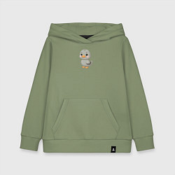 Толстовка детская хлопковая Серая уточка, цвет: авокадо