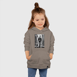 Толстовка детская хлопковая Чувак с бультерьером - Нью-Йорк, цвет: утренний латте — фото 2