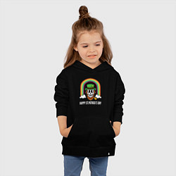Толстовка детская хлопковая Happy St Patricks day - skull, цвет: черный — фото 2