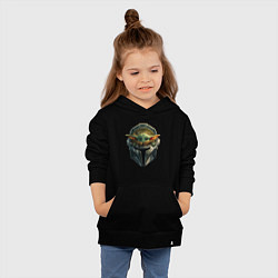 Толстовка детская хлопковая Малыш Грогу в шлеме Мандалорец, цвет: черный — фото 2