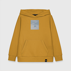 Толстовка детская хлопковая Снежный белый заяц, цвет: горчичный