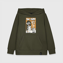 Толстовка детская хлопковая Том и Джерри - тосты, цвет: хаки