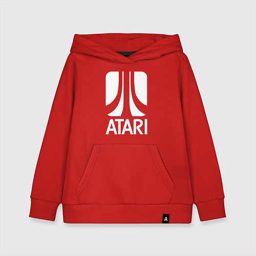 Детская толстовка-худи Atari logo white / Красный – фото 1